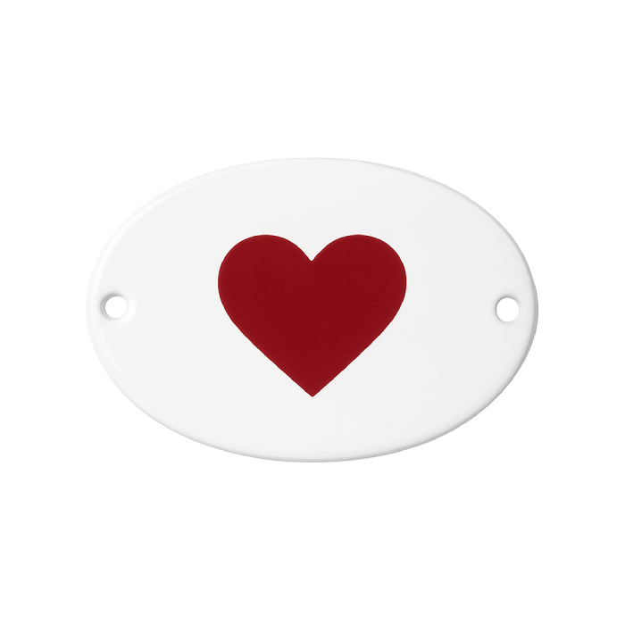 Mini Placa Coração Vermelho